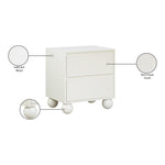 Kent Ash Wood Nightstand in Cream