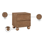 Kent Ash Wood Nightstand in Walnut