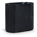 Everett Oak Veneer Nightstand in Black