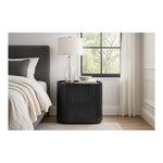 Everett Oak Veneer Nightstand in Black