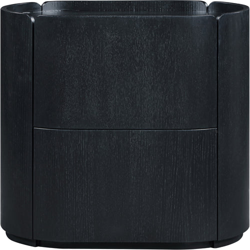 Everett Oak Veneer Nightstand in Black