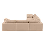 Comfy 119" Velvet Upholstered 5pc. Modular Sectional in Beige