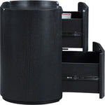 Everett Oak Veneer Nightstand in Black