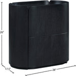 Everett Oak Veneer Nightstand in Black