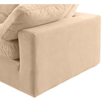Comfy 119" Velvet Upholstered 5pc. Modular Sectional in Beige
