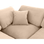 Comfy 119" Velvet Upholstered 5pc. Modular Sectional in Beige