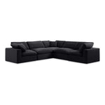 Comfy 119" Velvet Upholstered 5pc. Modular Sectional in Black