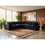 Comfy 119" Velvet Upholstered 5pc. Modular Sectional in Black