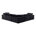 Comfy 119" Velvet Upholstered 5pc. Modular Sectional in Black