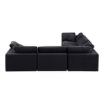 Comfy 119" Velvet Upholstered 5pc. Modular Sectional in Black