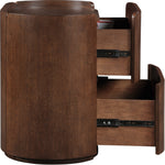 Everett Oak Veneer Nightstand in Brown