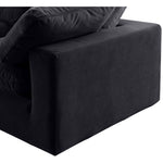 Comfy 119" Velvet Upholstered 5pc. Modular Sectional in Black