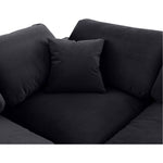 Comfy 119" Velvet Upholstered 5pc. Modular Sectional in Black