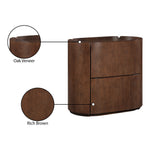 Everett Oak Veneer Nightstand in Brown