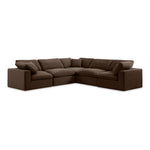 Comfy 119" Velvet Upholstered 5pc. Modular Sectional in Brown