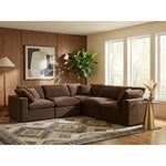 Comfy 119" Velvet Upholstered 5pc. Modular Sectional in Brown