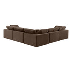 Comfy 119" Velvet Upholstered 5pc. Modular Sectional in Brown