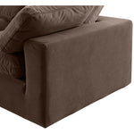Comfy 119" Velvet Upholstered 5pc. Modular Sectional in Brown