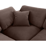 Comfy 119" Velvet Upholstered 5pc. Modular Sectional in Brown