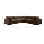 Comfy 119" Velvet Upholstered 5pc. Modular Sectional in Brown