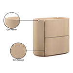 Everett Oak Veneer Nightstand in Natural