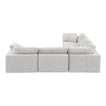 Comfy 119" Velvet Upholstered 5pc. Modular Sectional in Cream