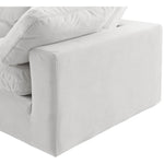 Comfy 119" Velvet Upholstered 5pc. Modular Sectional in Cream