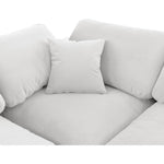 Comfy 119" Velvet Upholstered 5pc. Modular Sectional in Cream