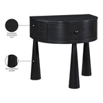 Oasis Acacia Veneer And Solid Wood Night Stand in Black
