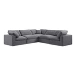 Comfy 119" Velvet Upholstered 5pc. Modular Sectional in Grey