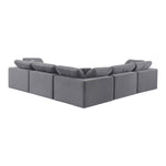 Comfy 119" Velvet Upholstered 5pc. Modular Sectional in Grey