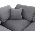 Comfy 119" Velvet Upholstered 5pc. Modular Sectional in Grey