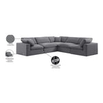 Comfy 119" Velvet Upholstered 5pc. Modular Sectional in Grey