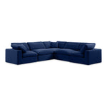 Comfy 119" Velvet Upholstered 5pc. Modular Sectional in Navy