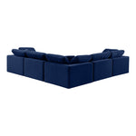 Comfy 119" Velvet Upholstered 5pc. Modular Sectional in Navy