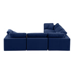 Comfy 119" Velvet Upholstered 5pc. Modular Sectional in Navy