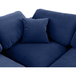 Comfy 119" Velvet Upholstered 5pc. Modular Sectional in Navy