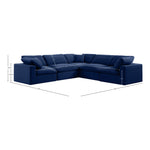 Comfy 119" Velvet Upholstered 5pc. Modular Sectional in Navy