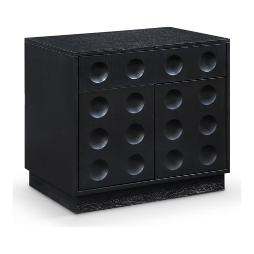 Compass Oak Veneer Nightstand in Black