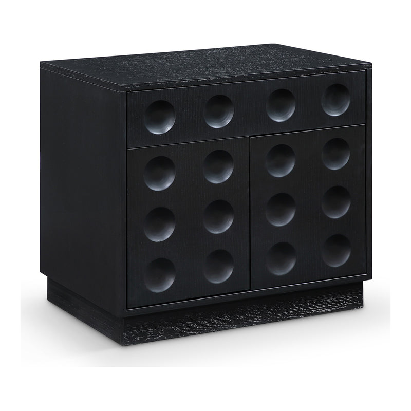 Compass Oak Veneer Nightstand in Black