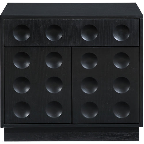 Compass Oak Veneer Nightstand in Black