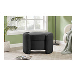 Horizon Boucle Fabric Upholstered Ottoman in Black