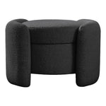 Horizon Boucle Fabric Upholstered Ottoman in Black