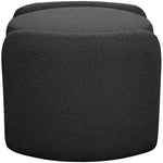 Horizon Boucle Fabric Upholstered Ottoman in Black