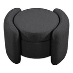 Horizon Boucle Fabric Upholstered Ottoman in Black