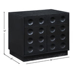 Compass Oak Veneer Nightstand in Black