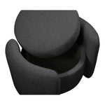 Horizon Boucle Fabric Upholstered Ottoman in Black