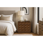 Compass Oak Veneer Nightstand in Brown