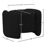 Horizon Boucle Fabric Upholstered Ottoman in Black