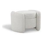 Horizon Boucle Fabric Upholstered Ottoman in Cream